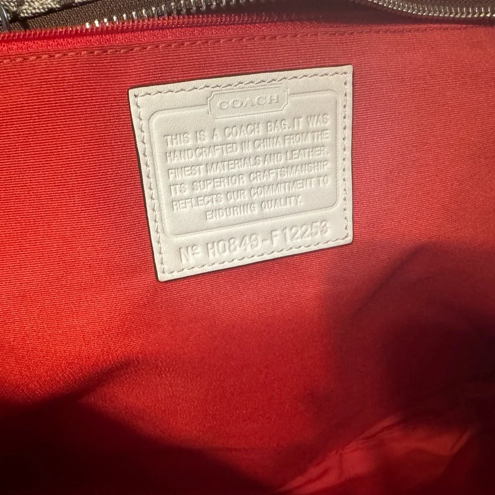 Coach Signature Lozenge Tote Shoulder Bag EUC